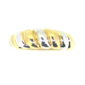 Tapered Chunky Ribbed Dome Ring 10KT TT/7MM