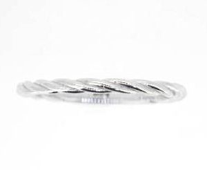 Solid Cable Stacking Band Ring 10KT WG/2MM