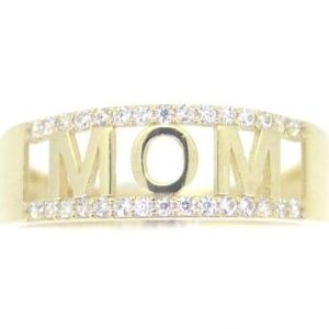 MOM Cubic Zirconia Band 10KT/6MM