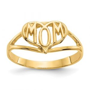 MOM  Heart Ladies Ring 10KT/17MM