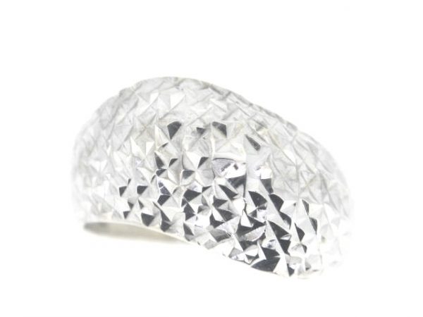 D.Cut Angled Dome Bold Ladies Ring 10KT TT/12MM