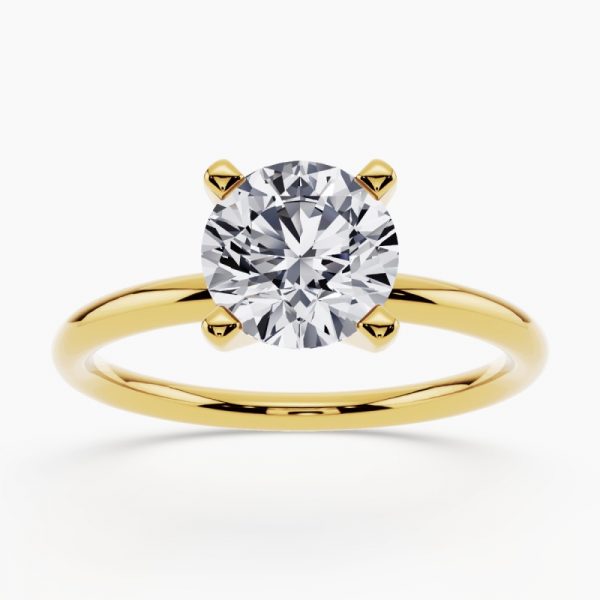 7MM Cubic Zirconia Solitaire Ladies Ring 10KT/2MM