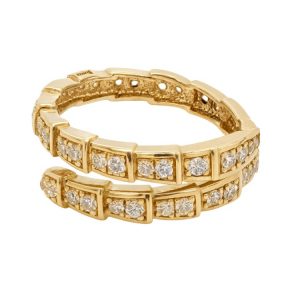 Snake Cubic Zirconia Pave Ladies Band 10KT