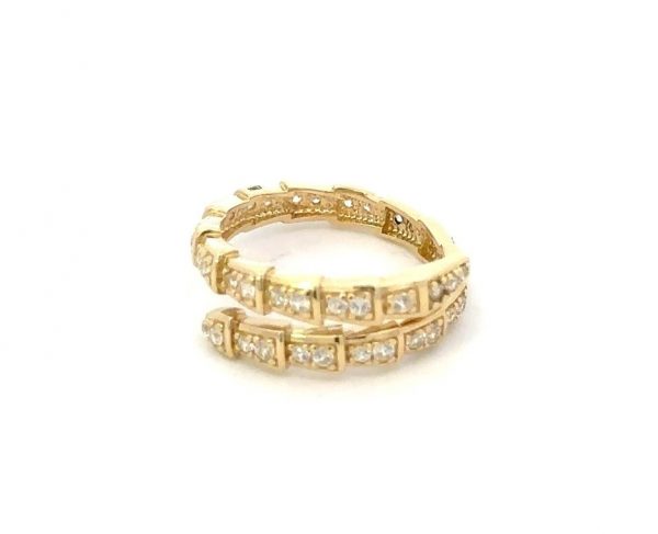 Snake Cubic Zirconia Pave Ladies Band 10KT