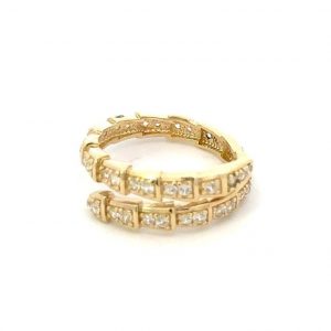 Snake Cubic Zirconia Pave Ladies Band 10KT