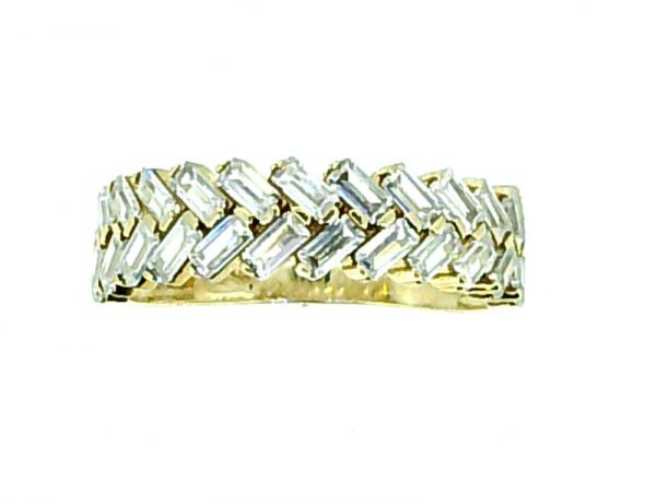 Baguette Cubic Zirconia Ladies Stacking Band 10KT/6MM