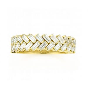 Baguette Cubic Zirconia Ladies Stacking Band 10KT/6MM