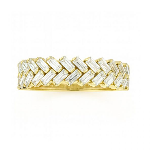 Baguette Cubic Zirconia Ladies Stacking Band 10KT/6MM