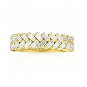 Baguette Cubic Zirconia Ladies Stacking Band 10KT/6MM