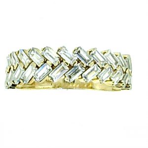 Baguette Cubic Zirconia Ladies Stacking Band 10KT/6MM