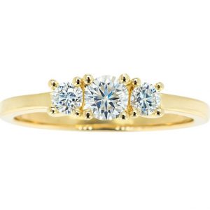 3-4MM Round Cubic Zirconia Trio Ladies Ring 10KT