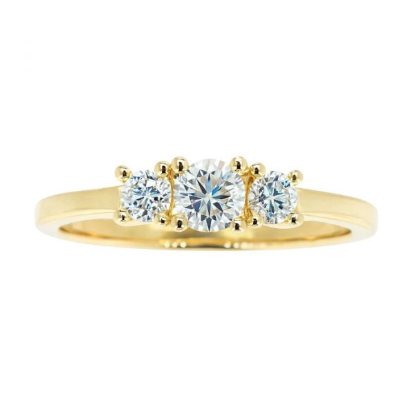 3-4MM Round Cubic Zirconia Trio Ladies Ring 10KT