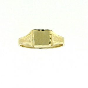 Square D.Cut Baby Signet Ring 10KT/SIZE 4  *Engravable