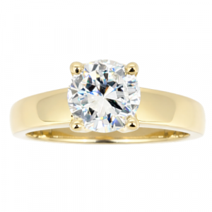 6.5MM Round Cubic Zirconia High Polish Solitaire Ladies Ring 10KT/3.5MM