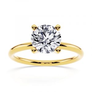 6.5MM Cubic Zirconia Solitaire Ladies Ring 10KT/2MM