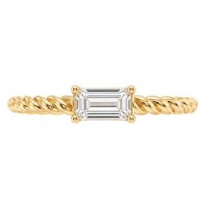 Baguette Cubic Zirconia Cable Stacking Band 10KT