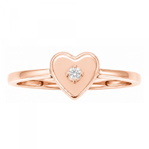 Heart with Cubic Zirconia Ladies Ring 10KT PK
