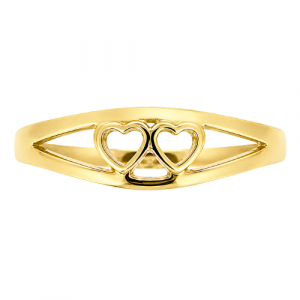 Double Heart Ladies Ring 10KT