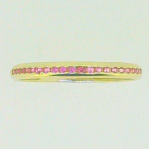Sim. Pink Sapphire Anniversary Stacking Band 10KT/2MM