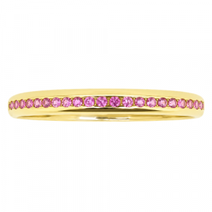 Sim. Pink Sapphire Anniversary Stacking Band 10KT/2MM