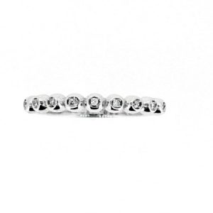 Cubic Zirconia Bubble Anniversary Stackding Band 10KT WG/2.5MM