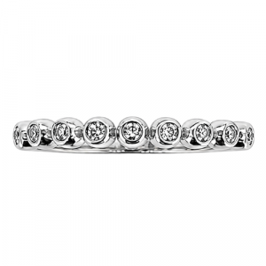 Cubic Zirconia Bubble Anniversary Stacking Band 10KT WG/2.5MM