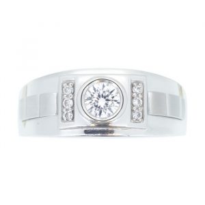 Cubic Zirconia Gents Ring 10KT WG   *CLEARANCE-FINAL SALE*