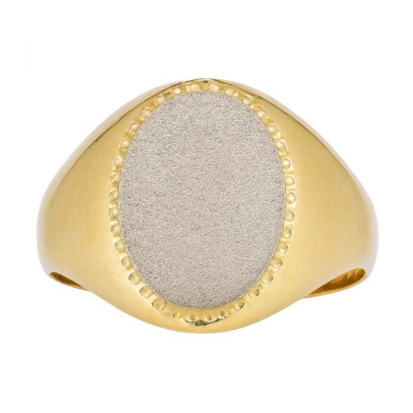 Oval Signet with Beaded Edges Gents Ring 10KT  *Engravable   **CLEARANCE-FINAL SALE**