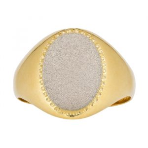 Oval Signet with Beaded Edges Gents Ring 10KT  *Engravable     *CLEARANCE-FINAL SALE*