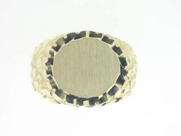Oval Signet with Nugget Design Gents Ring 10KT/17MM  *Engravable   **CLEARANCE-FINAL SALE**