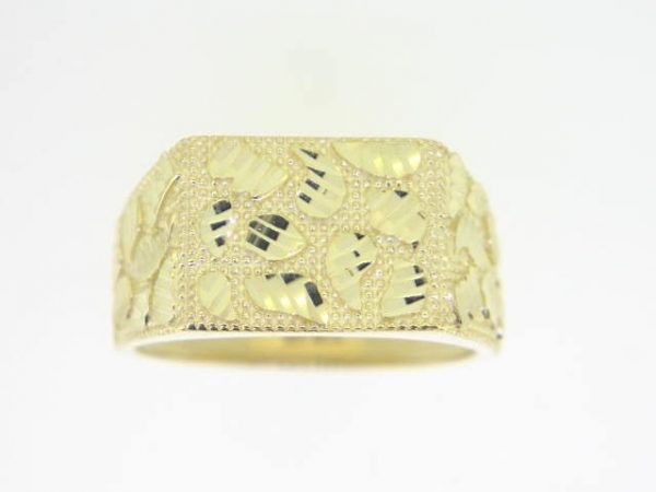 Rectangular Nugget Style Gents Ring 10KT/15x12MM