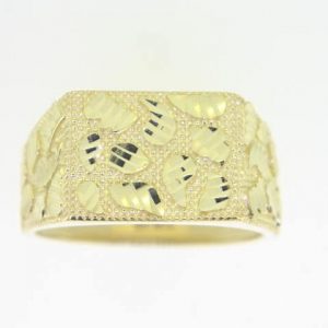 Rectangular Nugget Style Gents Ring 10KT/15x12MM