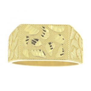 Rectangular Nugget Style Gents Ring 10KT/15x12MM