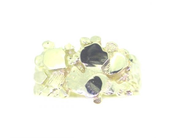 Nugget Textured Freeform Gents Ring 10KT/14MM