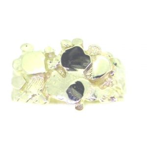Nugget Textured Freeform Gents Ring 10KT/14MM