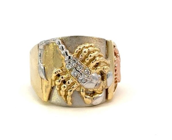 Scorpion with Cubic Zirconia Gents Ring 10KT TC/20MM SIZE 10.5  *CLEARANCE-FINAL SALE*