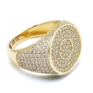 Cubic Zirconia Pave Round Gents Ring 10KT