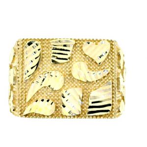 D.Cut Nugget Texture Square Gents Ring 10KT