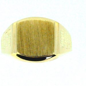 Cushion Shaped Signet with D.Cut Shank Gents Ring 10KT *Engravable