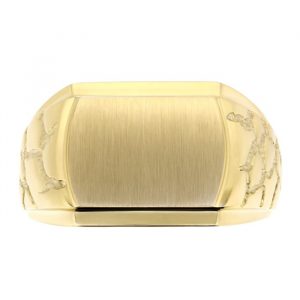 Cushion Shaped Signet with D.Cut Shank Gents Ring 10KT *Engravable