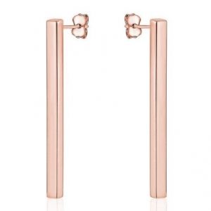 2mm Vertical Bar Stud Earrings 10KT PK/25MM   *Final Sale*