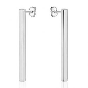 2mm Vertical Bar Stud Earrings 10KT WG/25MM   *Final Sale*