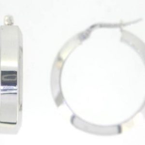 6MM Flat Edge Tube Hoop Earrings 10KT WG/24MM     *CLEARANCE-FINAL SALE*