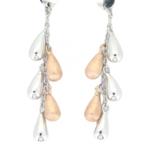 Multi Tear Drop Dangle Stud Earrings 14KT PK & WG   *FINAL SALE*