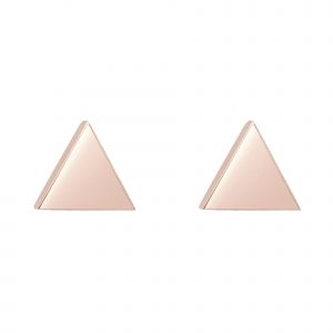 High Polish Triangle Stud Earrings 10KT PK/6MM    **FINAL SALE**