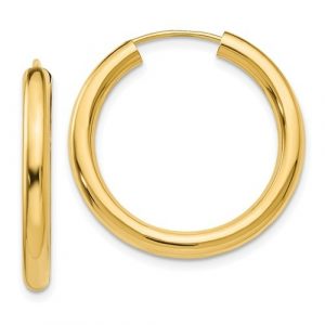 2MM Tube Flex Sleeper Hoop Earrings 10KT/30MM   *FINAL SALE*