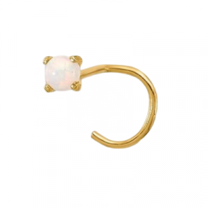 Simulated Opal 2MM Nose Stud 22 Gauge Body Jewellery 14KT   *FINAL SALE*