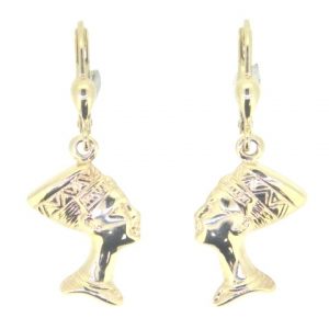 Nefertiti 3D Dangle Lever Back Earrings 10KT  *CLEARANCE-FINAL SALE*