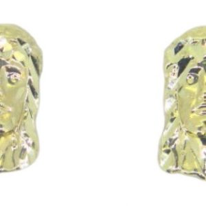 D.Cut Jesus Head Stud Earrings 10KT/14MM     *CLEARANCE-FINAL SALE*