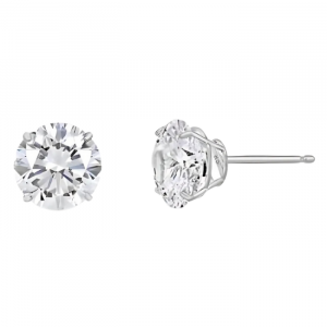 7MM Cubic Zirconia Stud Earrings 14KT WG   *FINAL SALE*